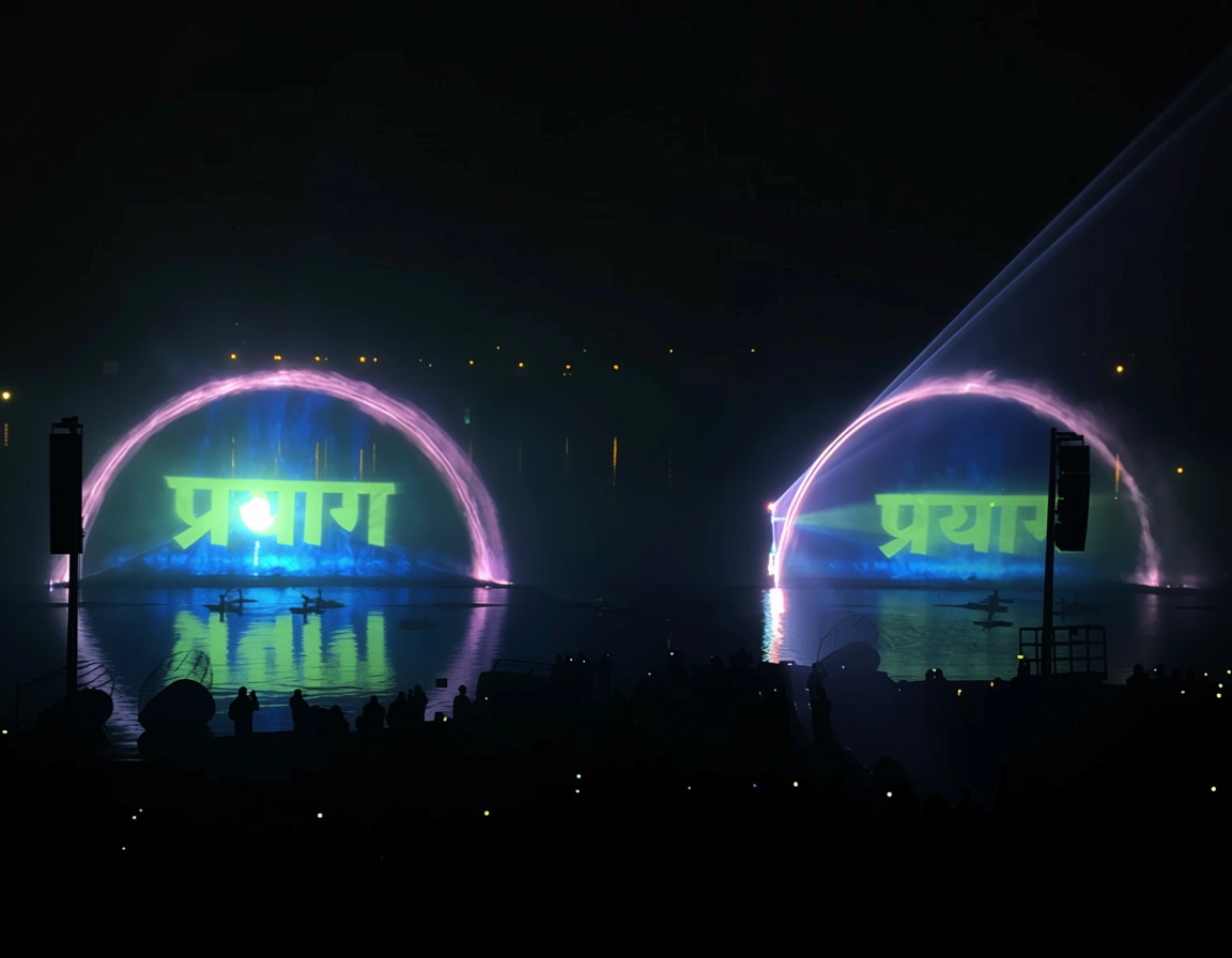Water Laser Show at Maha Kumbh 2025
